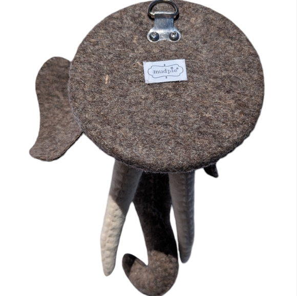 ELEPHANT Wool Felted Mud Pie Head Bust Wall Mount Decor - Picture 3 of 8